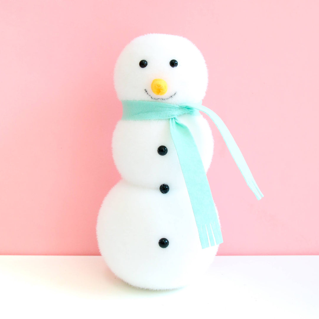 Mint Flocked Snowman