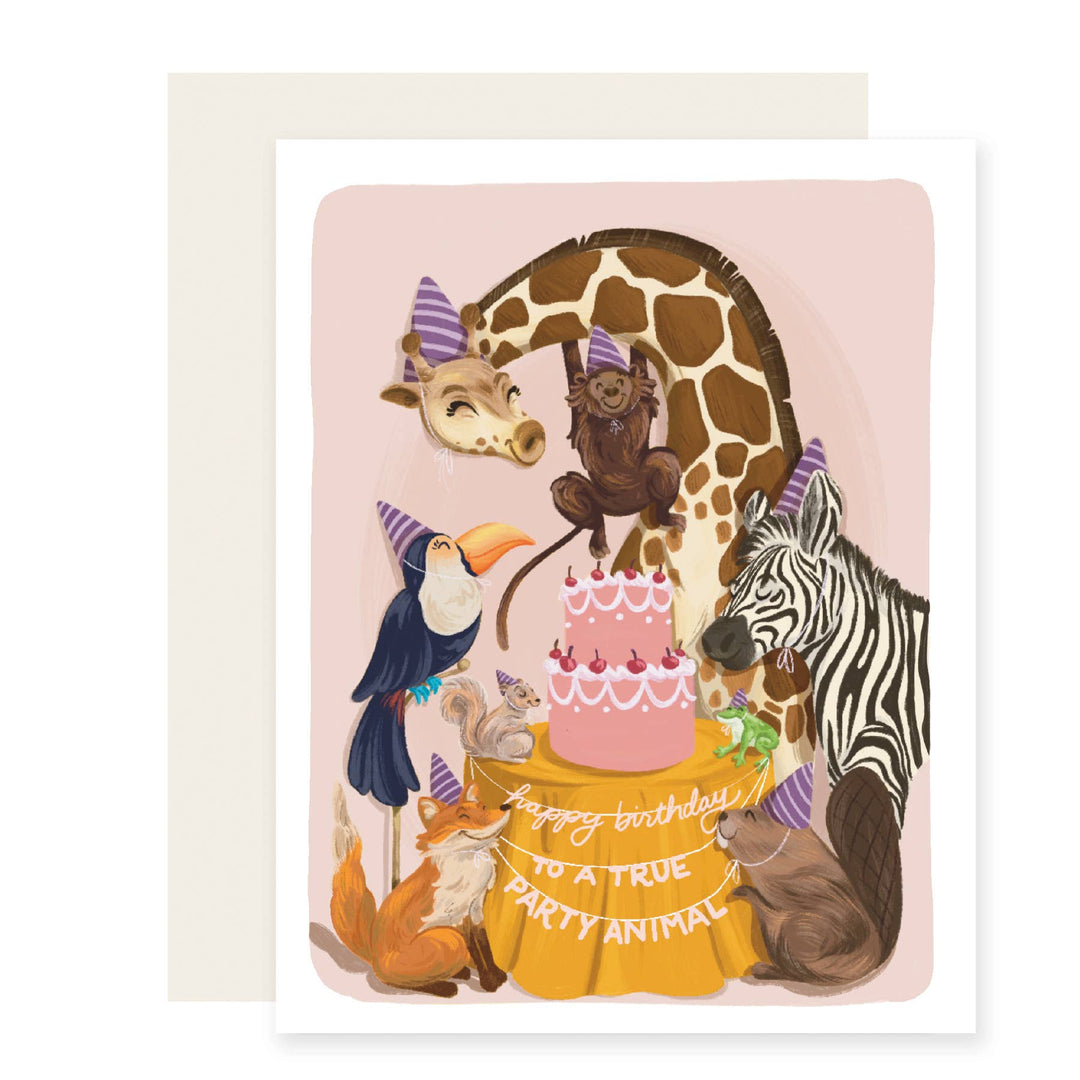 Animal Party Happy Birthday Card