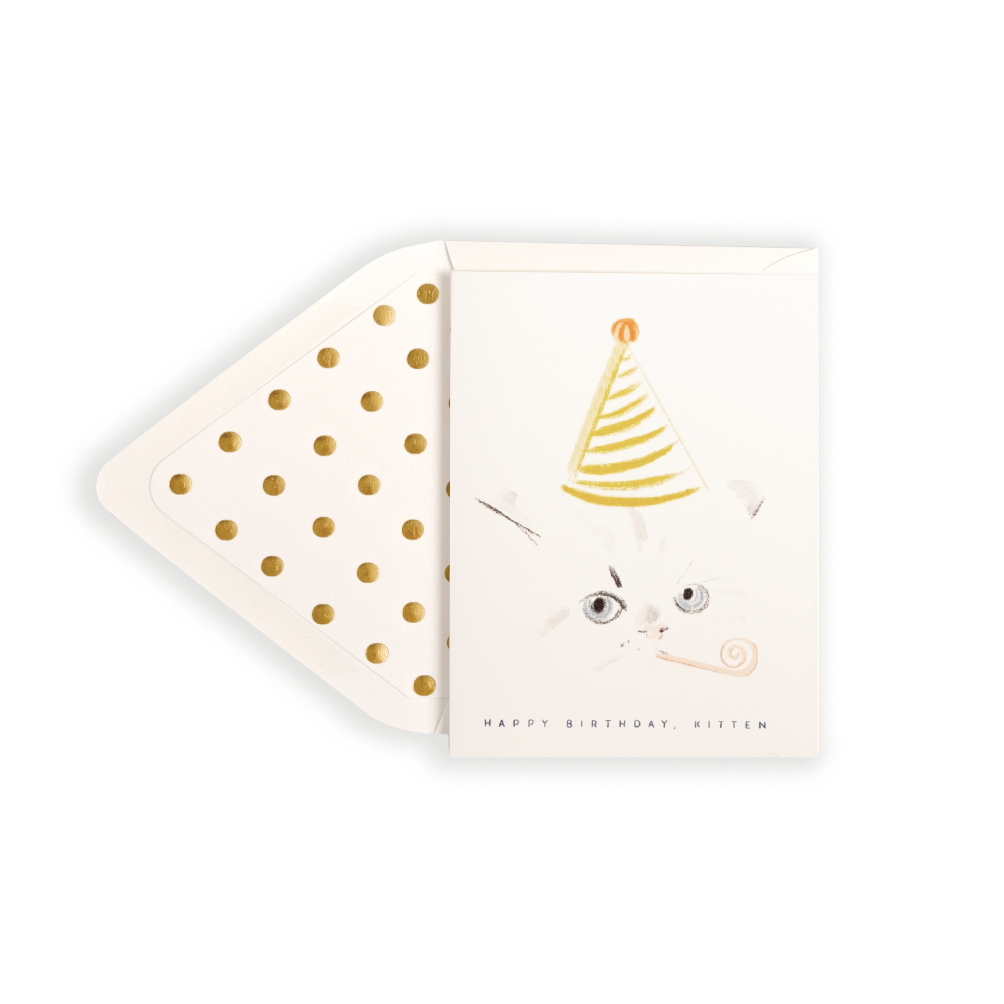 Kitten Party Hat Card