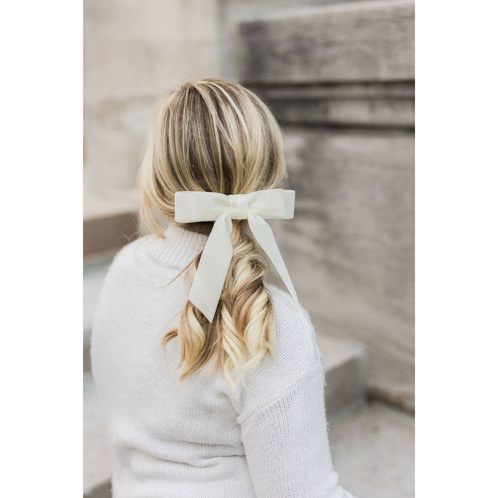 Ivory Short Bow Barrette Ivory