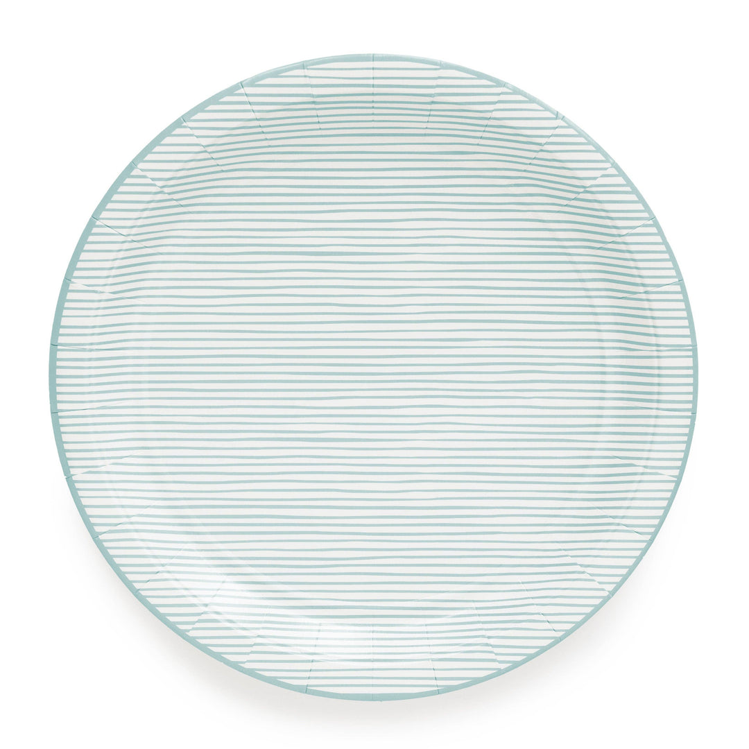 Blue Stripe Large Paper Plates