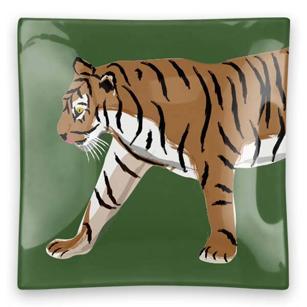 Tiger Square Glass Tray
