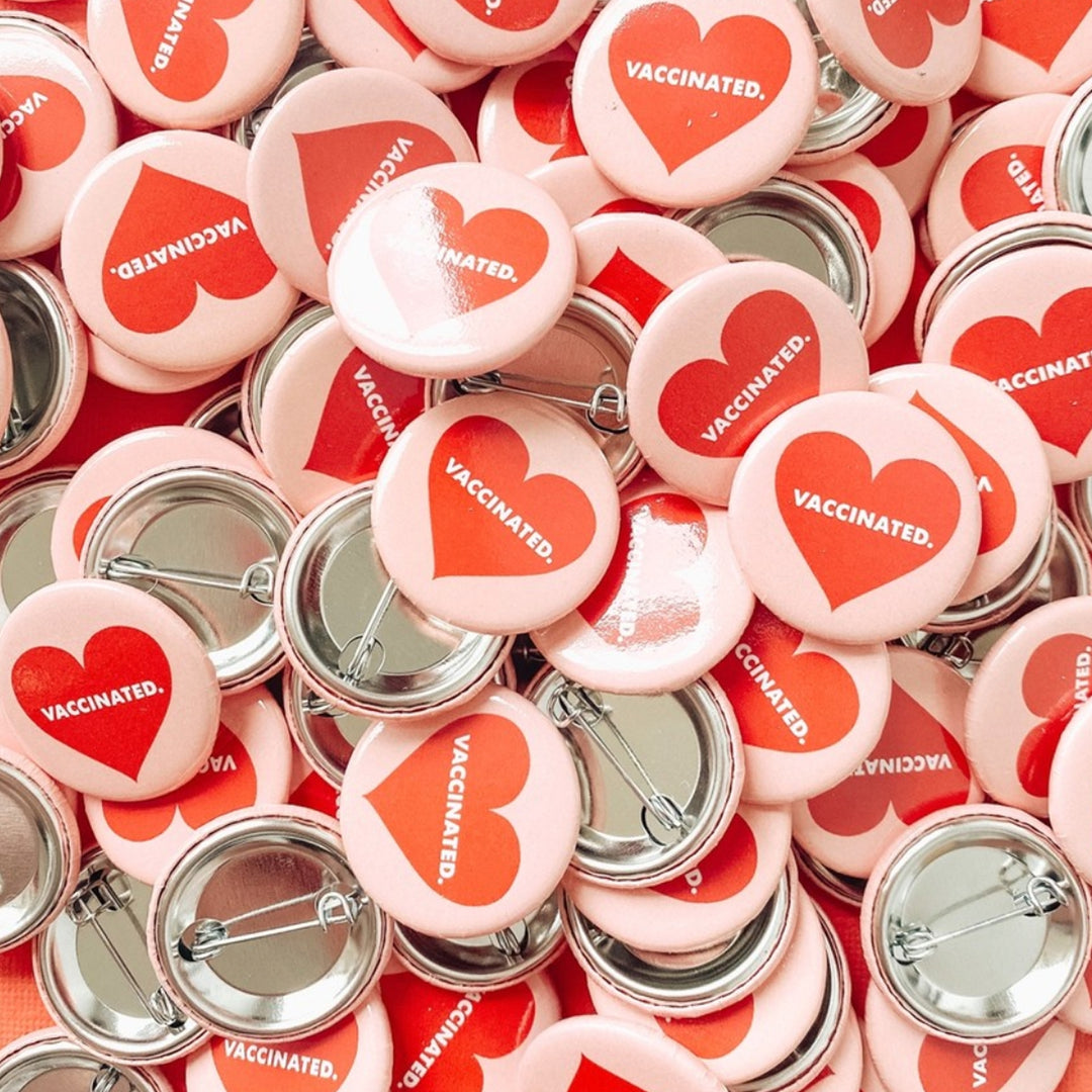Vaccinated Heart Button