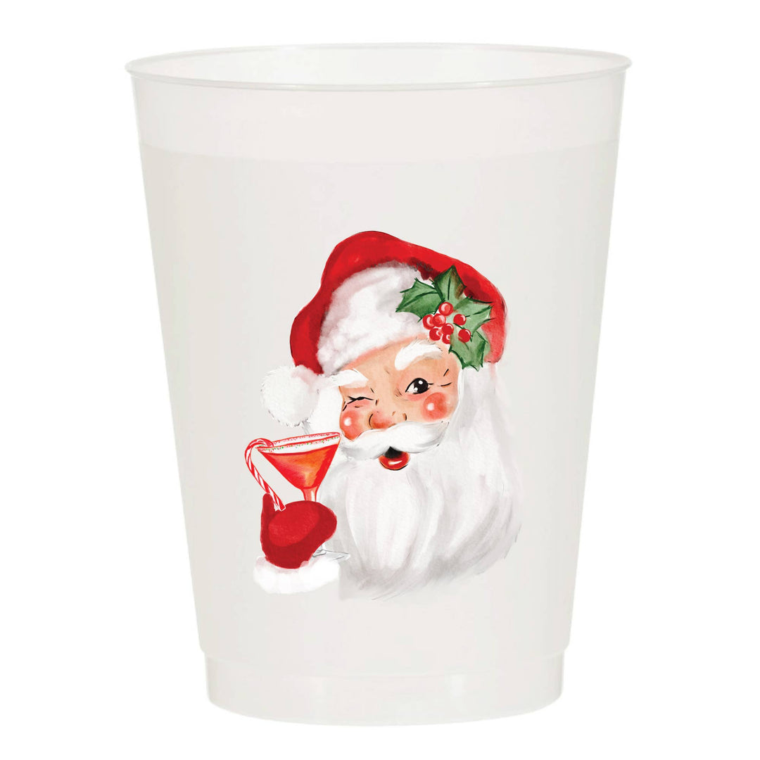 Santa Martini Christmas Frosted Cups