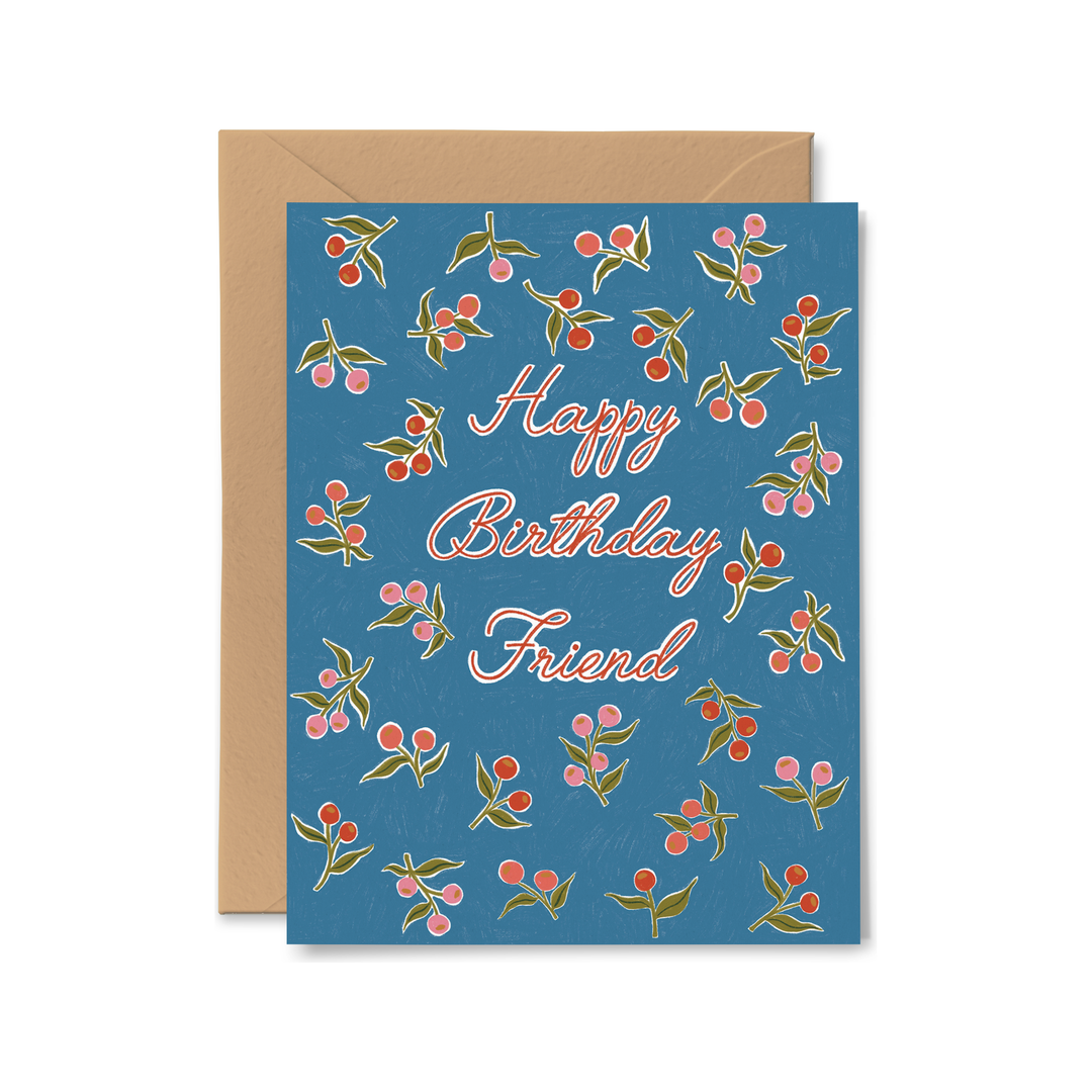 Blue Dahlia Birthday Card