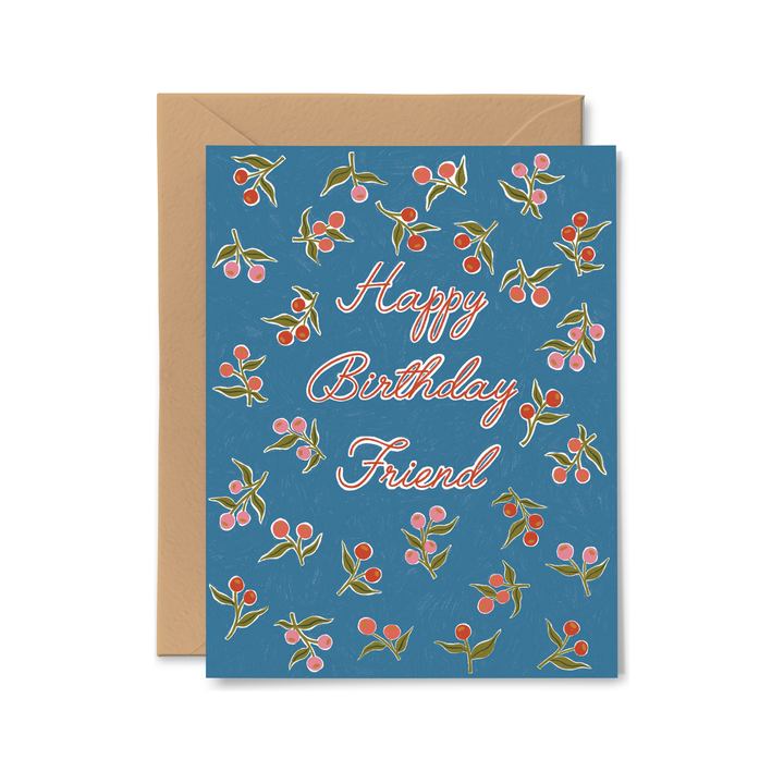 Blue Dahlia Birthday Card