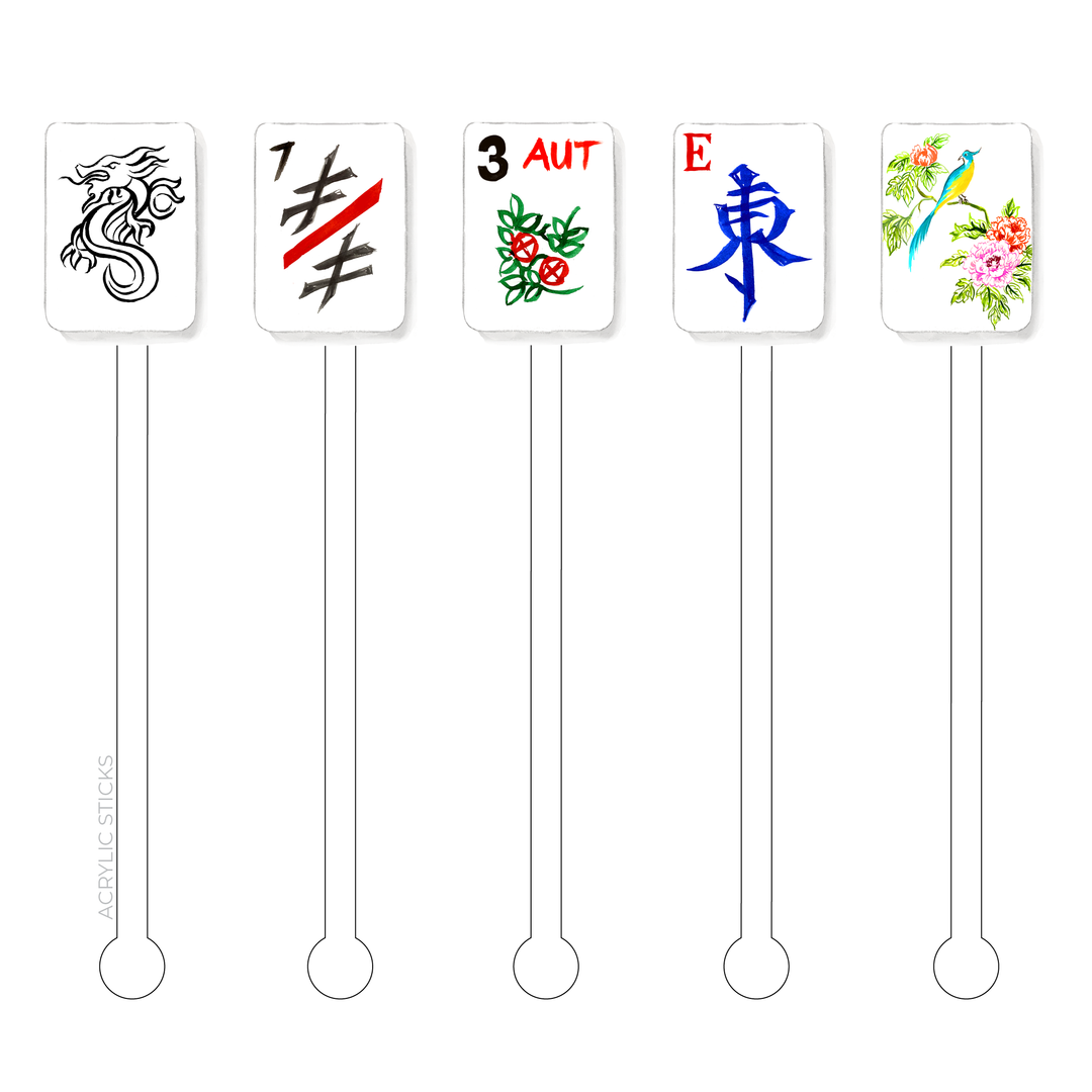Mahjong Acrylic Stir Sticks Combo