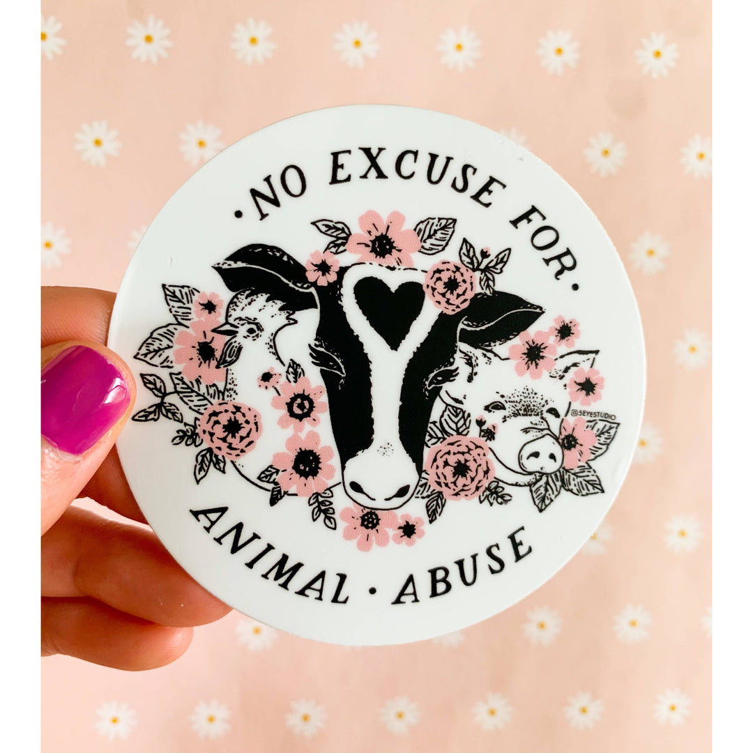 No Excuse for Animal Abuse Sticker