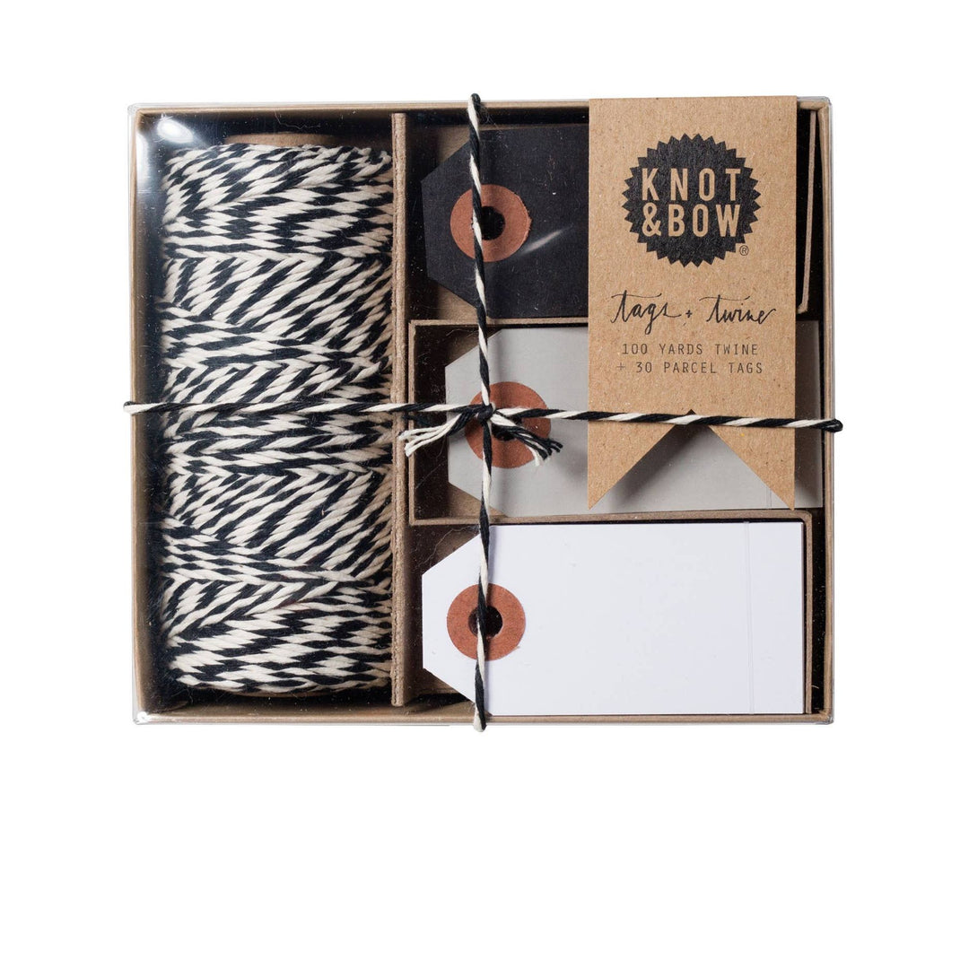 Black Natural Black Tag and Twine Box