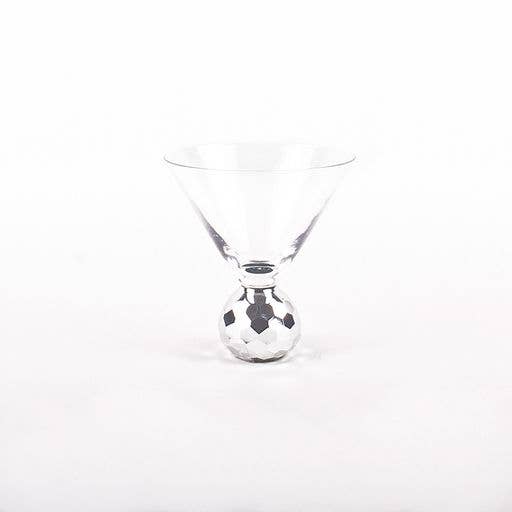 Silver Disco Hammered Martini Glass