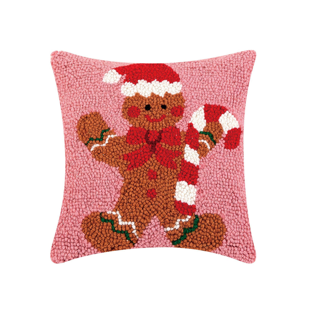 Gingerbread Man With Candycane M/3 Hook Pillow