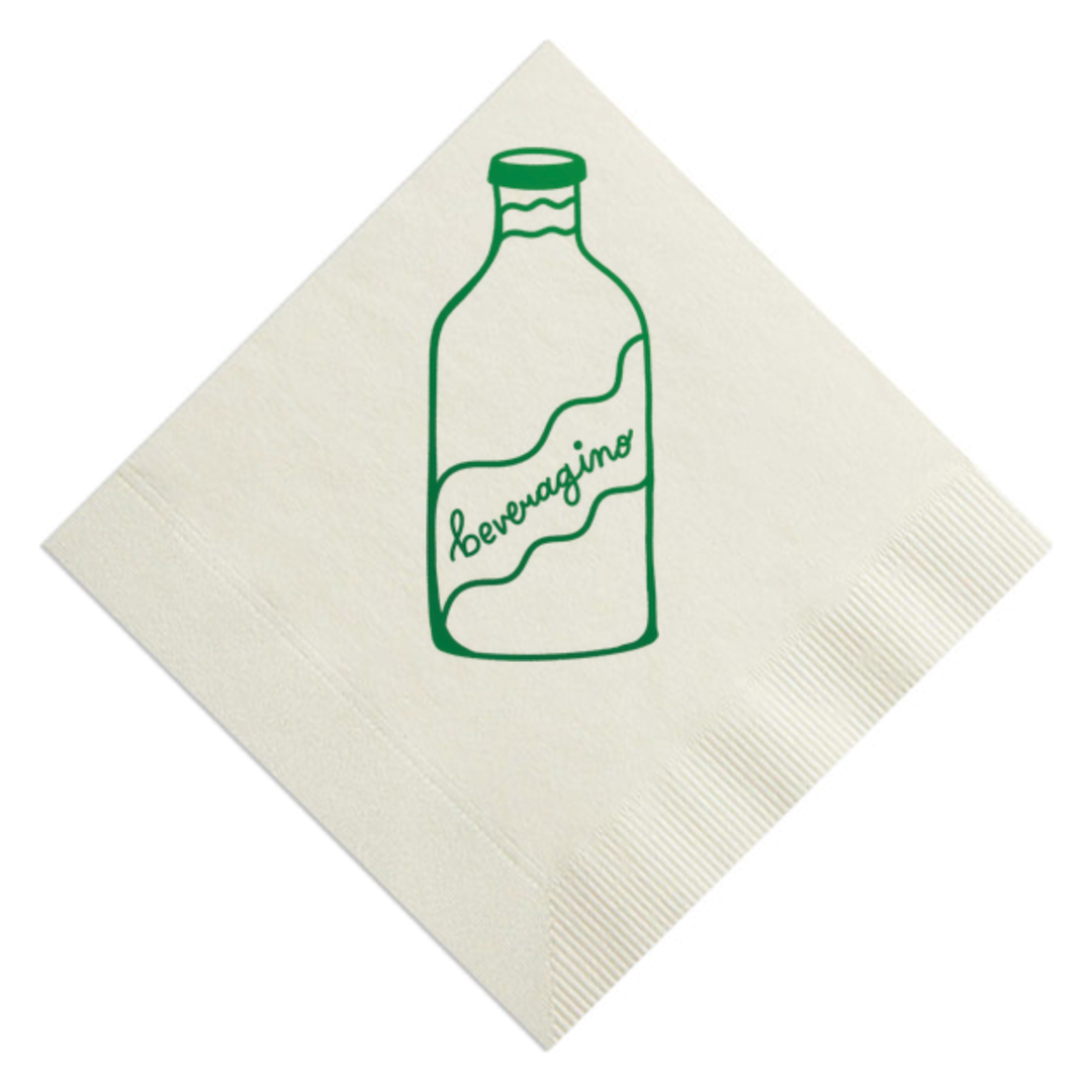 Beveragino Green and White Cocktail Napkins