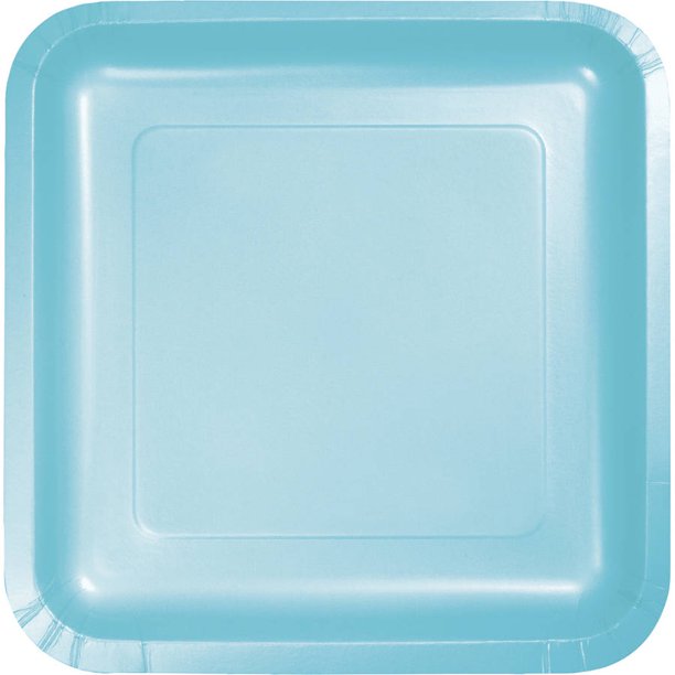 Pastel Blue Square Dessert Plate (18 per pack)