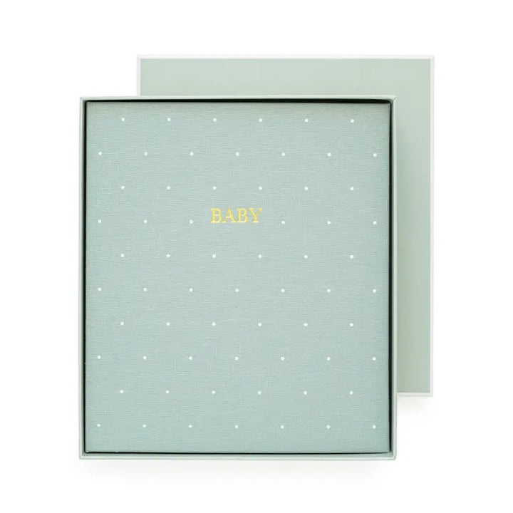 Mist Green with White Dot Baby Book