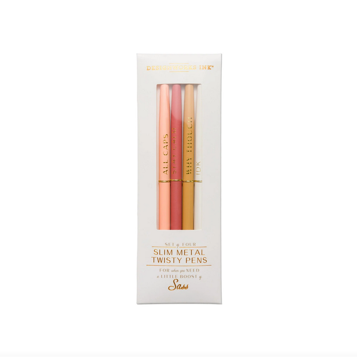 Cream Twisty Slim Pen Set