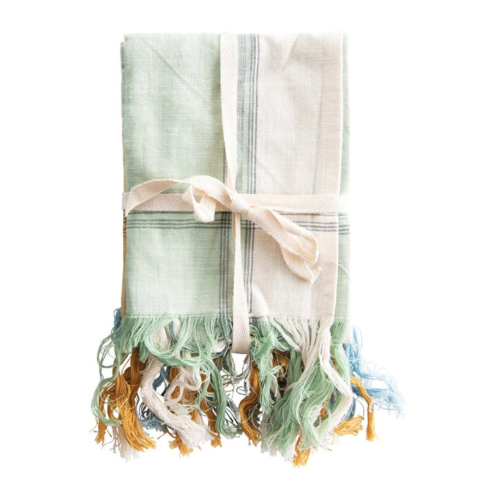 Cotton Tea Towels with Fringe