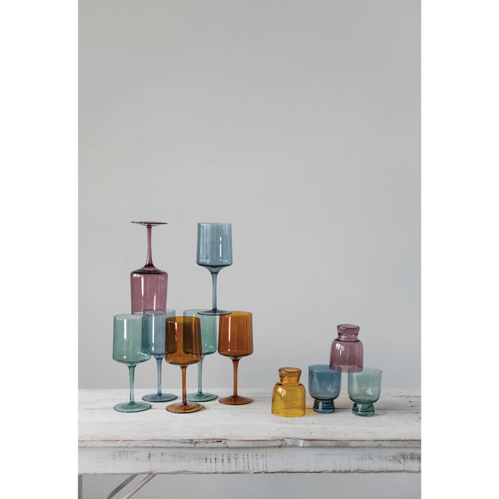 Colorful Stemmed Wine Glass