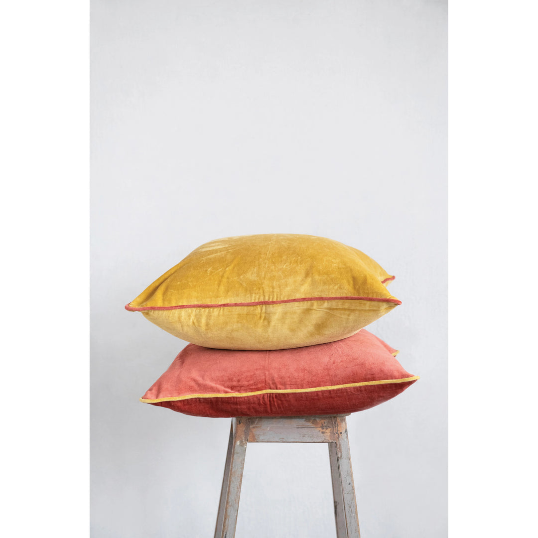 Mustard Velvet Throw Pillow