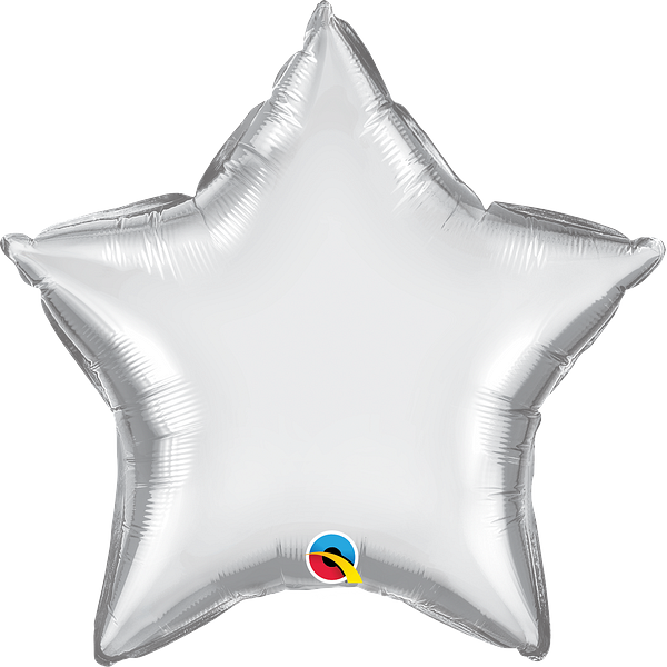 Grey Silver Star Balloon