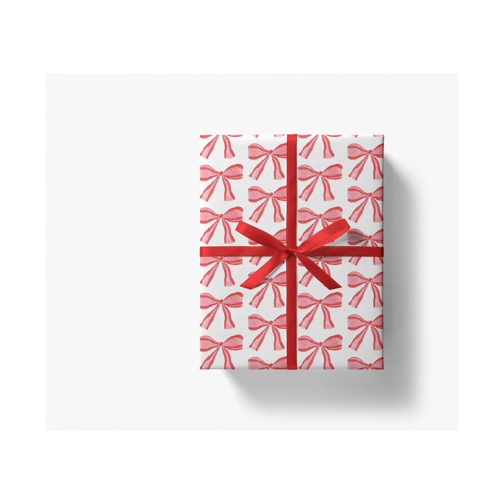 Red Bows Holiday Gift Wrap