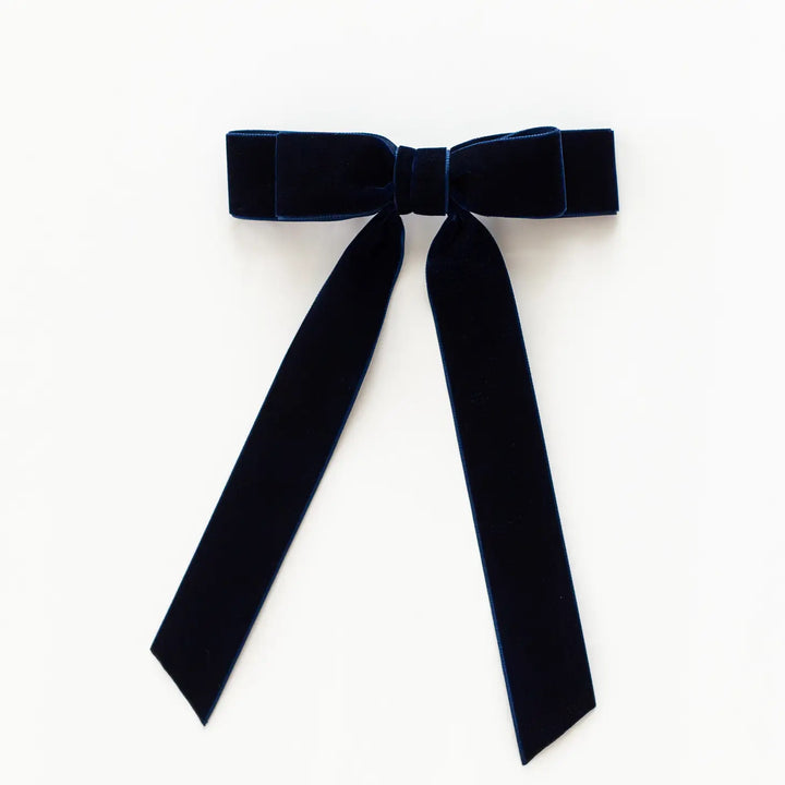 Navy Long Bow Barrette