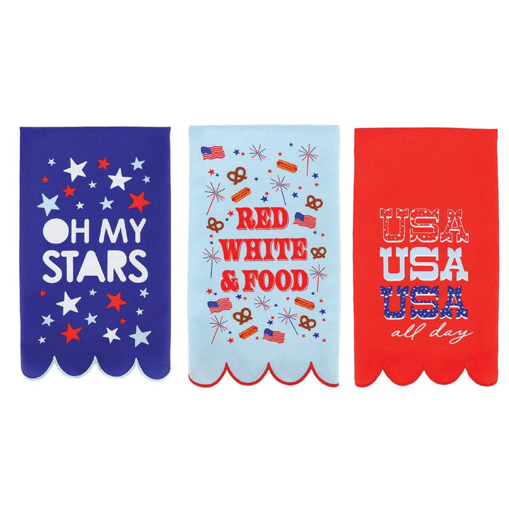 Oh My Stars Red White and Food USA All Day 4th of July Fourth of July Tea Towels Celebration America American Red White and Blue