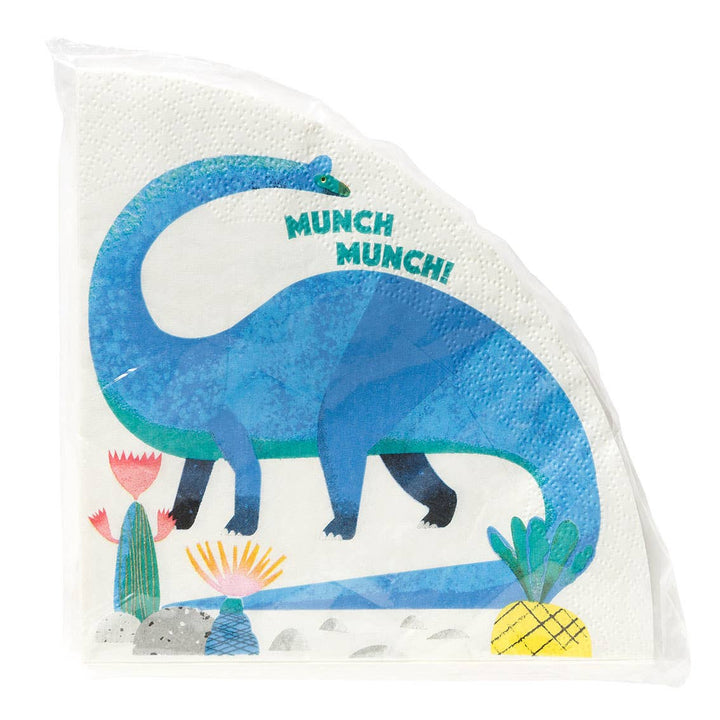 Party Dinosaurs Shaped Napkin 16Pk