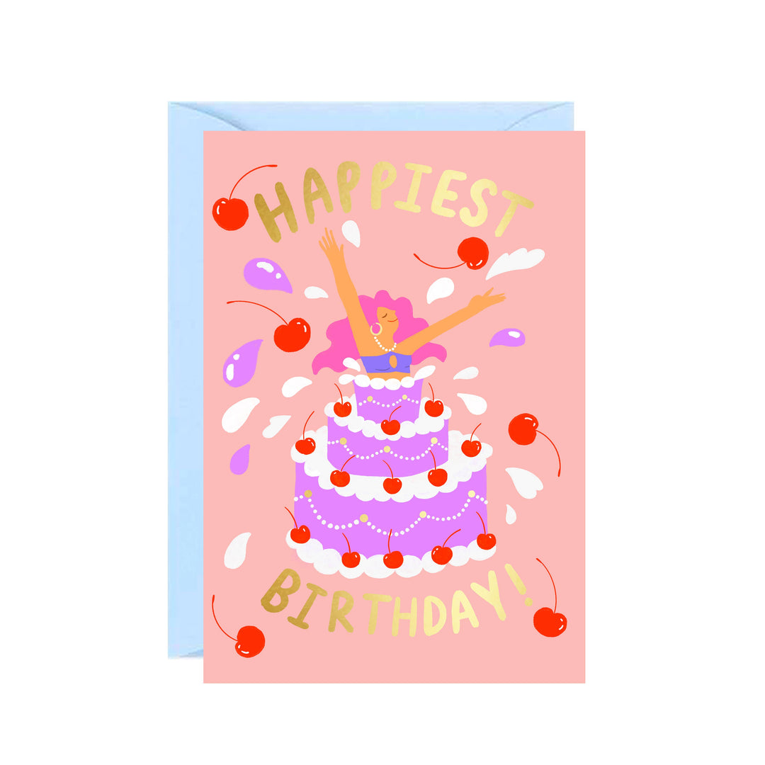 Birthday Cake Girl Card