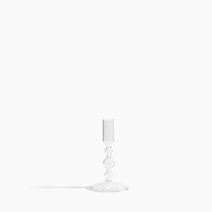 Clear Glass Candlestick Holder