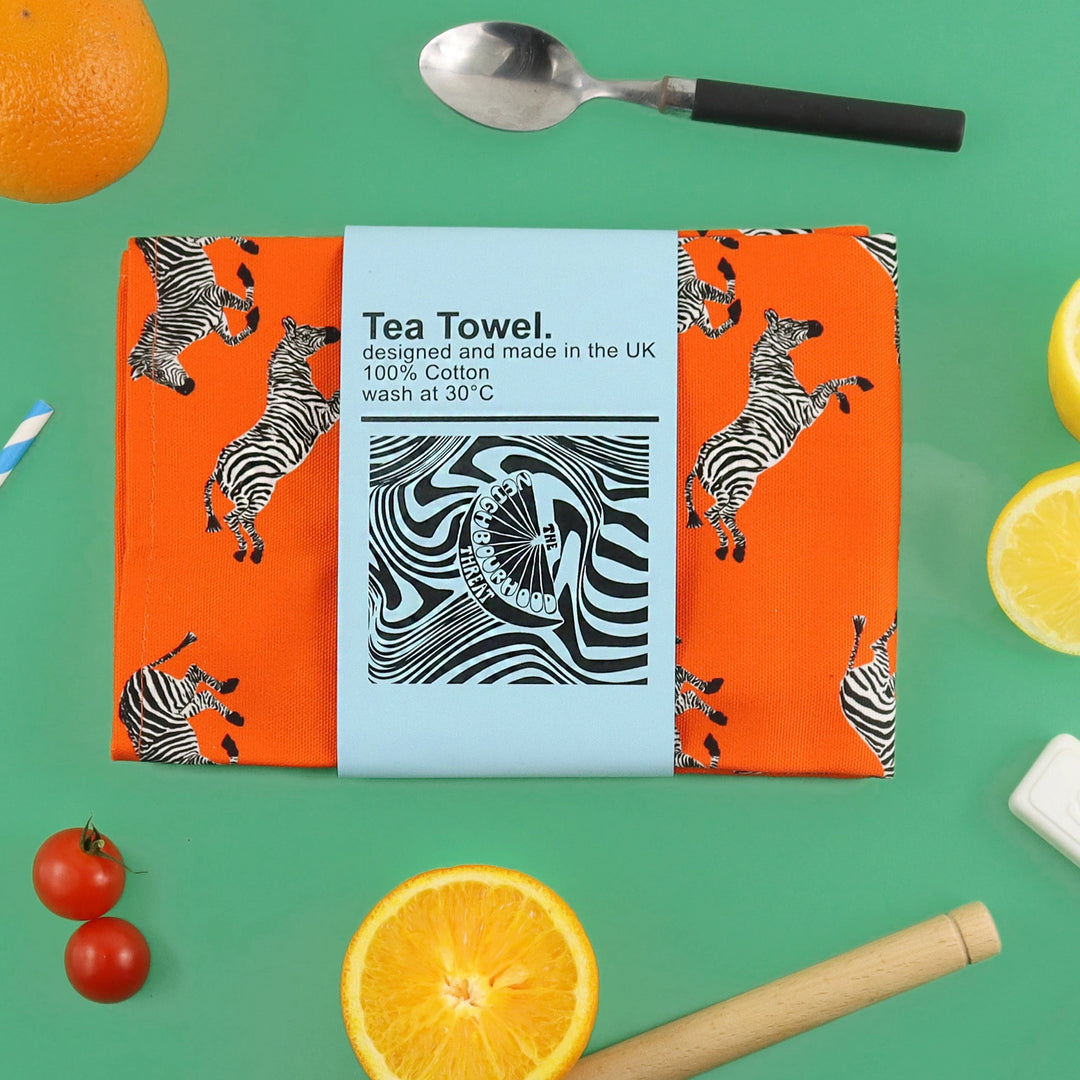 Funky Zebra Print Tea Towel