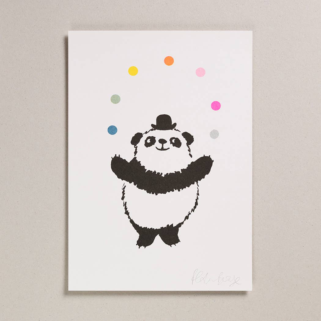 Panda Risograph Print