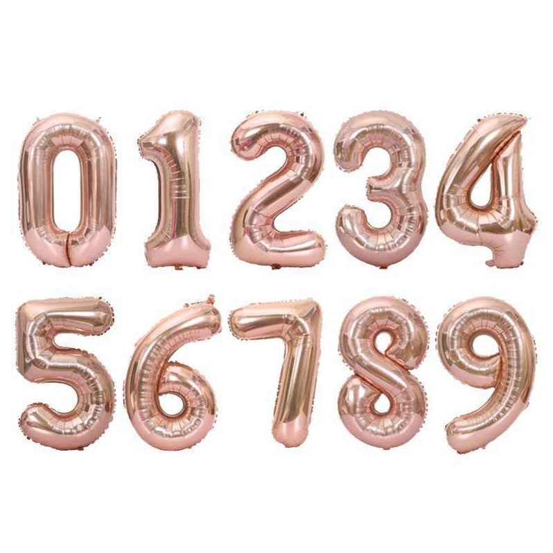 Rose Gold 34 inch Number Balloon
