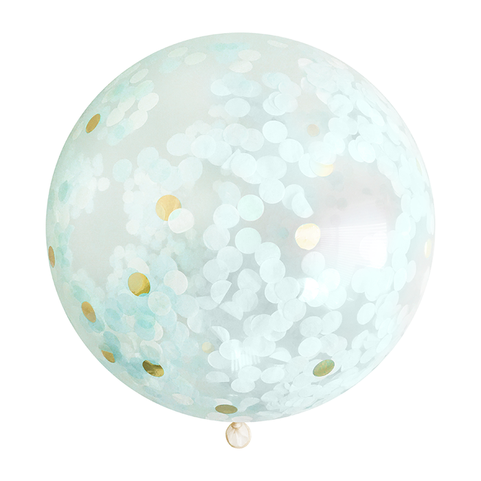 Baby Blue & Gold Confetti Balloon