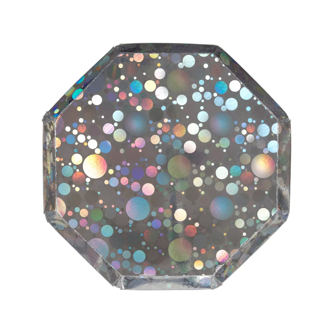 Holographic Silver Bubble Side Plates