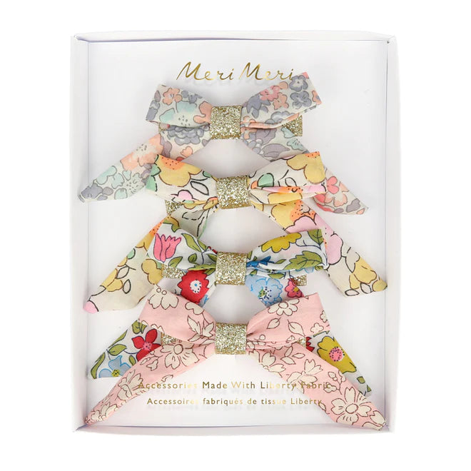 Floral Bow Hair Clips
