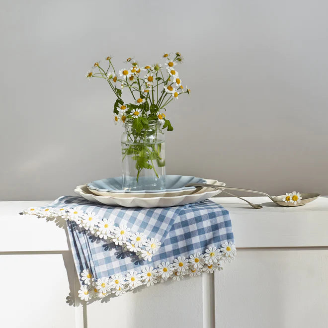 Daisy Edge Gingham Fabric Napkins
