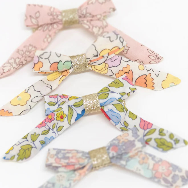 Floral Bow Hair Clips