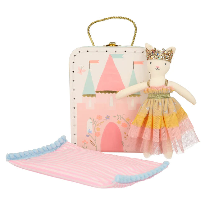 Castle & Princess Cat Mini Suitcase Doll
