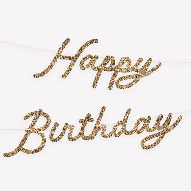 Gold Happy Birthday Garland Set