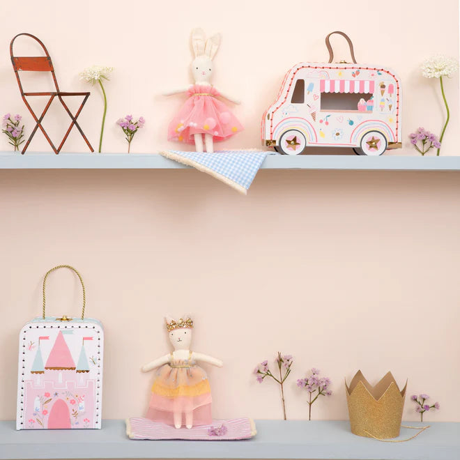 Castle & Princess Cat Mini Suitcase Doll