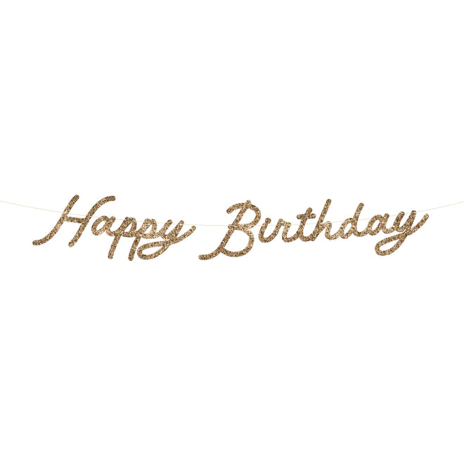 Gold Happy Birthday Garland Set