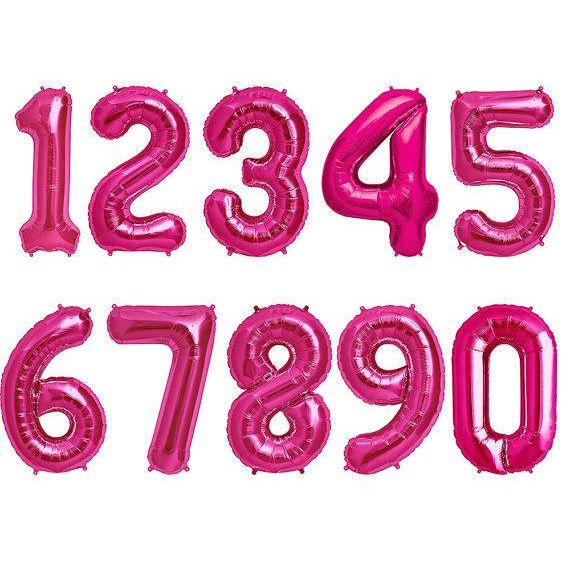 Metallic Pink 34 inch Number Balloon