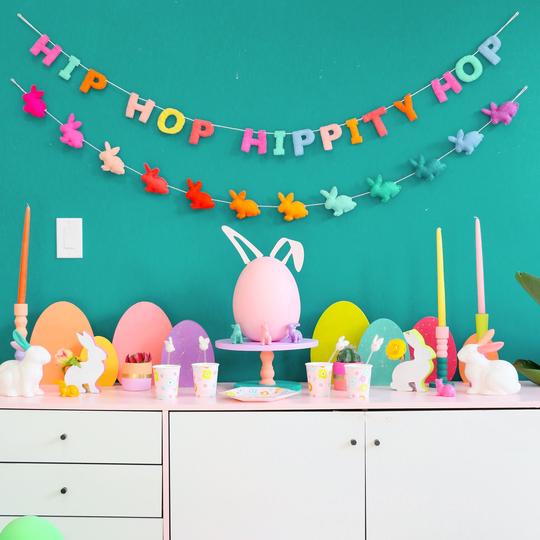 Rainbow Bunny Garland Set