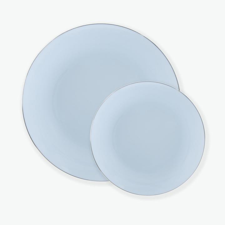 Round Blue, Gold Dessert Plates